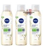 3 X Nivea Naturally Good HONEYSUCKLE & ORGANIC OIL Shower Gel 300ml