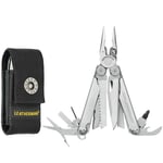 LEATHERMAN Wave Plus - Outil multifonction de poche de haute qualité avec 18 outils pratiques - Outil multifonction de base pour le bricolage, les activités de plein air et le camping - Avec étui en nylon