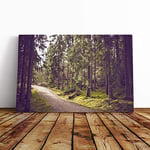 Big Box Art Canvas Print Wall Art Landscape The Green Forest (3) | Mounted and Stretched Box Frame Picture | Home Decor for Kitchen, Living Room, Bedroom, Hallway, Multi-Colour, 20x14 Inch