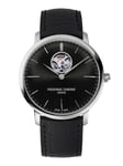 Frédérique Constant Black Mens Analogue Watch Slimline Heart Beat FC-312B4S6