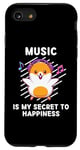 Coque pour iPhone SE (2020) / 7 / 8 Mignon hamster Music Is My Secret To Happiness Kawaii Hamster