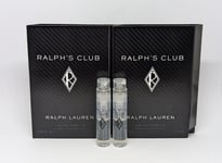 2x RALPH'S CLUB Eau De Parfum Ralph Lauren (2x 1.2ml Size) Spray Sample EDP Mens