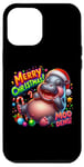 Coque pour iPhone 12 Pro Max Adorable bébé hippopotame Moo Deng Merry Christmas Cheer