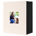 Album Photo 10x15 1000 Pochette, Grand Geant Format Lin Tissu Album pour Horizontal Vertical Photos (Beige)