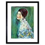 Wee Blue Coo 9x7 '' KLIMT PORTRAIT OF A LADY OLD MASTER PAINTING FRAMED ART PRINT F97X385