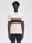 Fred Perry Panelled Cotton T-Shirt, Light Ecru