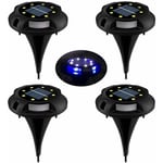 Clairage De Pelouse Solaire à Led, 8 Led 4 Pack Spot Lampe Solaire Jardin Etanche Ip65 Pelouse Lumière Decorative Pour Chemin Jardin Terrace Cour