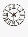 Lascelles Analogue Skeleton Roman Numeral Outdoor Wall Clock, 70cm, Bronze