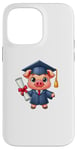 Coque pour iPhone 14 Pro Max Mini cochon pour remise de diplôme