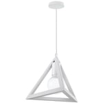 Wottes - Lustre Suspension en Forme Triangle Lampe de Suspension Moderne Industriel E27 pour Chambre Salon Couloir Blanc - Blanc