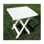 Spetebo - Table pliante en plastique adige 45 x 43 cm - blanc - Table d'appoint de jardin pliante