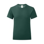 Fruit of the loom Girls Iconic T - T-shirt - Forest Green - 5-6yrs