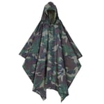 Syuantech Camoflauge Military Poncho, Waterproof Army Hooded Ripstop Festival Rain Poncho Military Camping Hiking