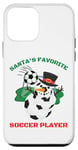 Coque pour iPhone 12 mini Ballon de football préféré du Père Noël Bonhomme de neige