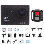 Mini caméra d'action 4K Ultra HD 1080P/30fps WiFi 2.0 écran 170D sous-marin 30M étanche Cam casque vidéo caméra de sport en plein air, noir-télécommande- pas de carte