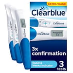 Clearblue Pregnancy Test 3X Confirmation Combo Pack, Result As Fast As 1 Minute (Visual Sticks) & Tells You How Many Weeks (Digital Stick), Kit of 3 Tests (1 Digital, 2 Visual)