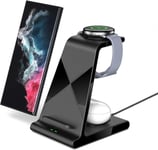 Station De Charge Sans Fil Pour Samsung Galaxy S21 Fe 5g/S21 Ultra/S21/S20/Z Fold 3/Flip 3/Iphone 13 Pro Max Mini, 3 En 1 Chargeur Sans Fil Pour Galaxy Watch 4/4 Classic/Galaxy Buds