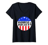 Womens Romeo and Juliet political lover 2024 candidate V-Neck T-Shirt