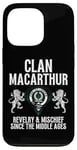 Coque pour iPhone 13 Pro MacArthur Clan Scottish Name Of Arms Family Tartan