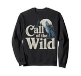 Call of the Wild Howling Wolf Under Full Moon Sweatshirt