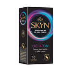 SKYN Excitation : Lot de 10 Préservatifs sans latex pour Homme / Taille Régulière, Solides, Lisses et Fins, Forme Droite / Diamètre 53mm