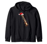 Flute Instrument Christmas Hat Xmas Zip Hoodie