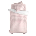 Duvet cover set HappyFriday Basic Kids Pink Single Gingham 2 Pieces