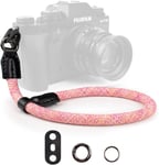 Dragonne Appareil Photo,Dragonne de Poignet pour Appareil Photo Sangle Poignet Appareil Photo pour Sony A6000 A6400 A6700 A7IV Canon eos Nikon Fujifilm-Rose Camouflage