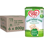 6 x 800g Cow & Gate First Baby Milk Formula Suitable From Birth