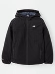 New Balance Junior Boys Athletics Woven Mesh Lined Jacket - Black, Black, Size 9-10 Years