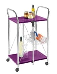 WENKO Desserte de cuisine Sunny Purple - repliable, Métal peint par poudrage, 56.5 x 90.5 x 44 cm, Lilas