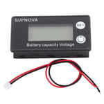 LCD 12V batterikapacitetsindikator Testare Litiumbatteri Universal Digital Display Voltmeter (10-100V blå temperatur)