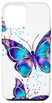 Coque pour iPhone 13 Pro Max Violet Papillon Galaxie Couleurs Papillons Espace Papillon