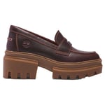 Timberland Femme Chaussures Loafer Basket, Grain Entier Marron foncé, 39.5 EU