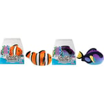 LANSAY ZHU ZHU Aquarium - Lot de 2 Poissons : 1 Merlin Le Poisson Chirurgien + 1 Moon Le Poisson Clown - Mini Univers - Animal Interactif - Dès 4 Ans