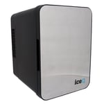 4 Litre Iceq Mini Fridge Stainless Steel / Black, for Bedroom, Office, Study