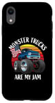 iPhone XR Monster Trucks Are My Jam Funny 4x4 Monster Truck Cartoon Case