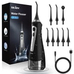 SEJOY Cordless Water Flosser Dental Oral Irrigator for Teeth Cleaner 8 Jet Tips