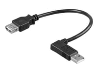 Goobay - Usb-Forlengelseskabel - Usb (Hann) Til Usb (Hunn) - Usb 2.0 - 15 Cm - 90°-Kontakt, Venstrevinklet Kontakt - Svart