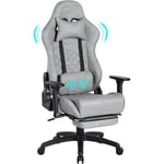 Chaise de jeu avec repose-pieds, chaise de gamer avec fonction de massage, chaise d'ordinateur ergonomique, chaise de jeu, fauteuil réglable en