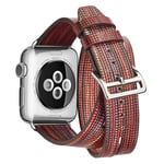 For Apple Watch 1 2 3 4 Series Leather Wristband Double Circle Color Stripe Sheepskin Strap Compatible with Iwatch 38MM 42MM Sports Replacement Band,C,42MM