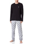 Emporio Armani Men's Emporio Armani Men's Pattern Mix Pyjama set, Eagle Print Black, M UK