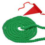 PATIKIL 44 Feet Tug of War Rope for Adults Teen, 3-Strand Natural Twisted Cotton Rope with Flag for Yard Game Team Building Activities, Green