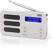 Radio Portable Rechargeable FM Dab RNT - MB225 - Petite Radio Numérique Stéréo Portative Digitale avec Batterie Alarme Poste 40 Présélections et Prise écouteurs (Blanc)