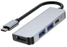 USB-C Multi-hub 4K HDMI - 4in1 - Grå