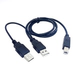 cablecc Câble Y double USB 2.0 mâle vers B mâle standard 80 cm pour imprimante, scanner et disque dur externe