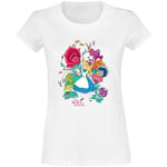 Alice in Wonderland Floral Forest T-Shirt white