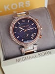 Michael Kors Watch MK6141 Ladies Parker Rose Gold Chronograph TwoTone Wristwatch