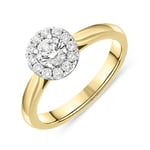 18ct Yellow Gold Brilliant Cut 0.45ct Diamond Round Ring