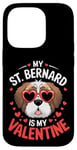 iPhone 14 Pro St Bernard My Valentines Hearts Day Dog Mom Dad Case